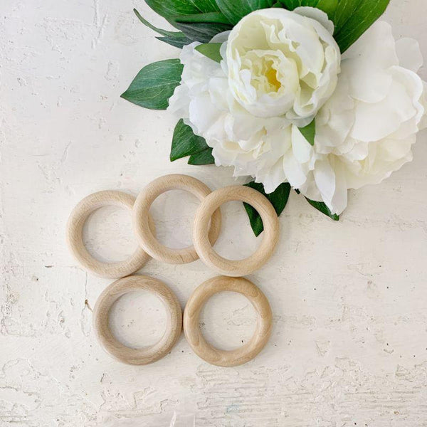 Natural Wooden Macrame Ring 50mm – Little Lane