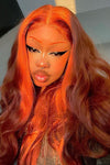 30" Dark Red Yaki Lace Front Synthetic Wig 10010
