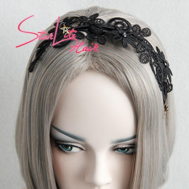 Black lace hair accessories