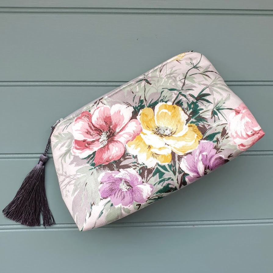 Pink Floral Makeup Pouch