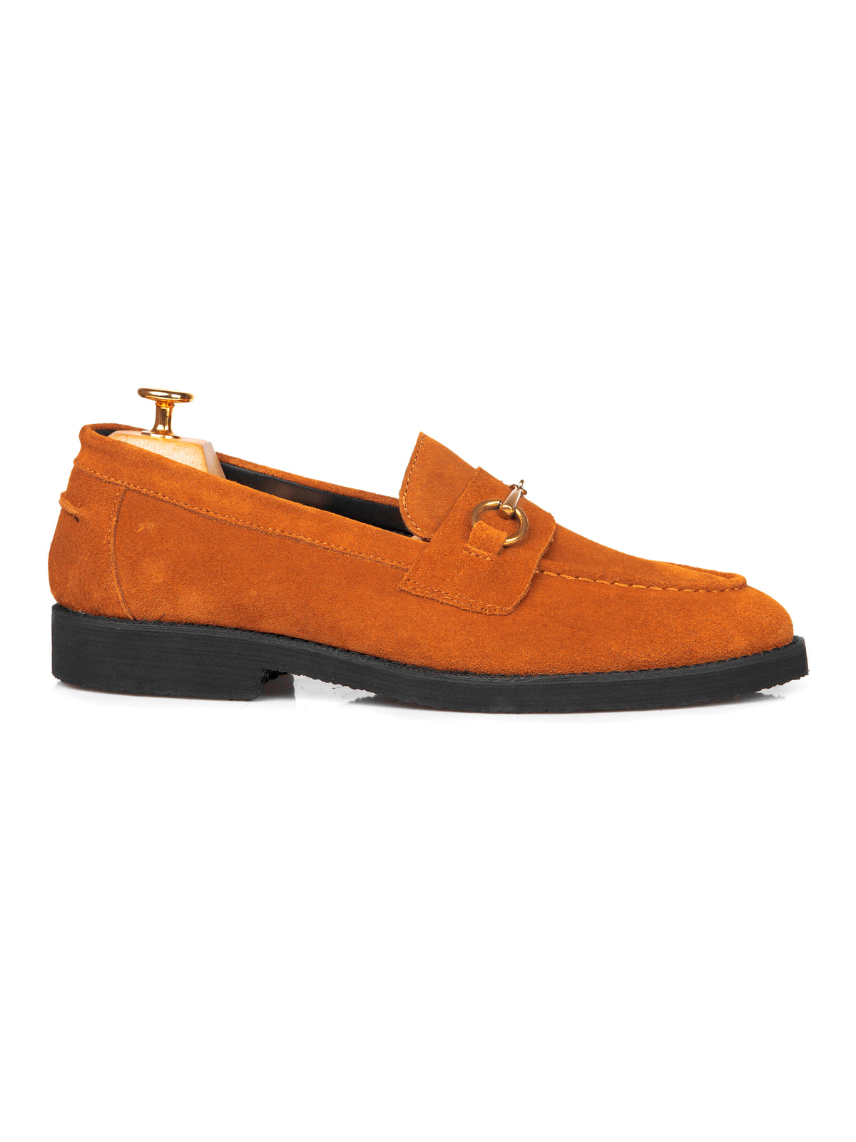 Penny Loafer Horsebit Buckle - Tangerine Suede Leather (Crepe Sole ...