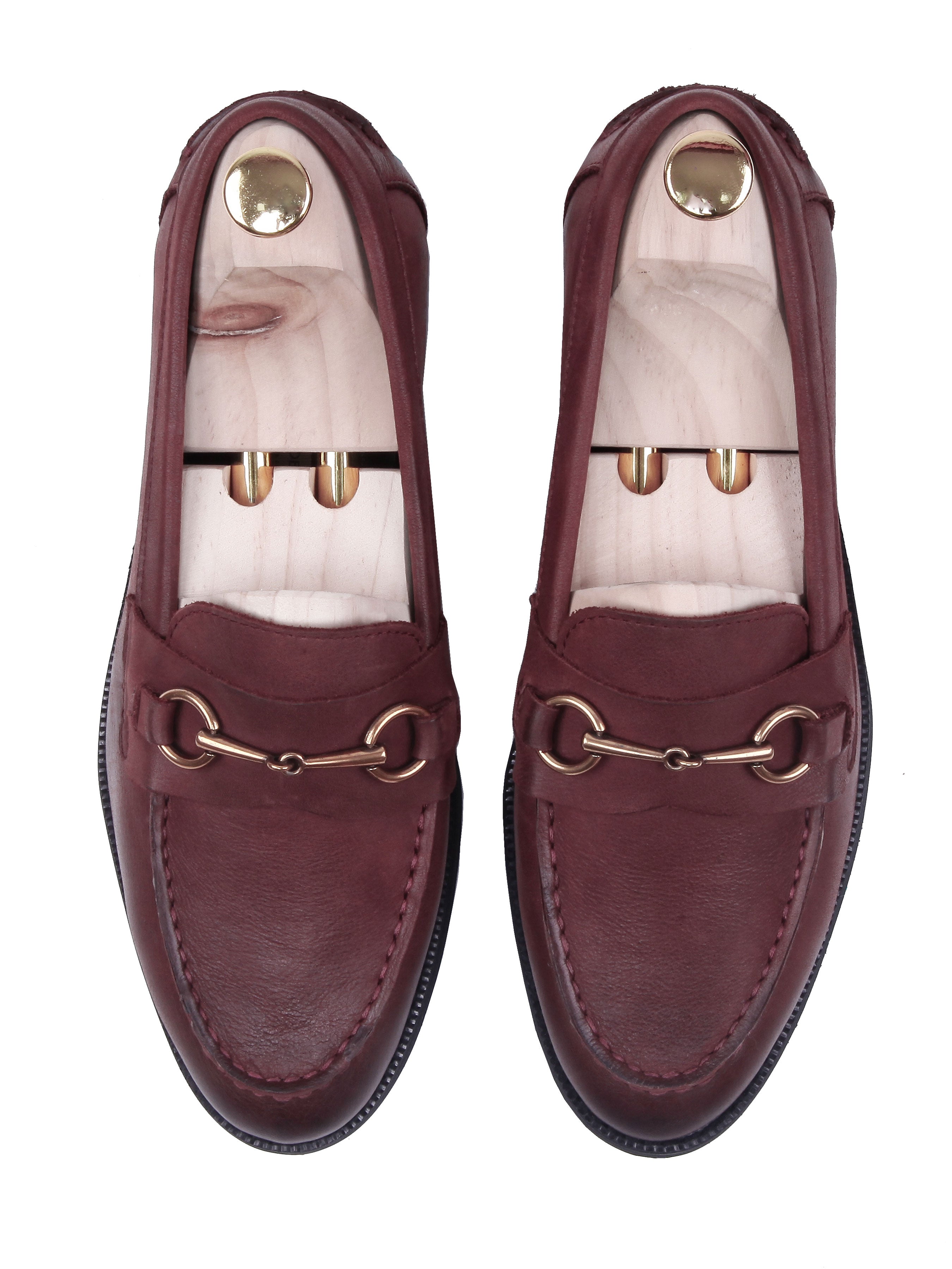 maroon penny loafers