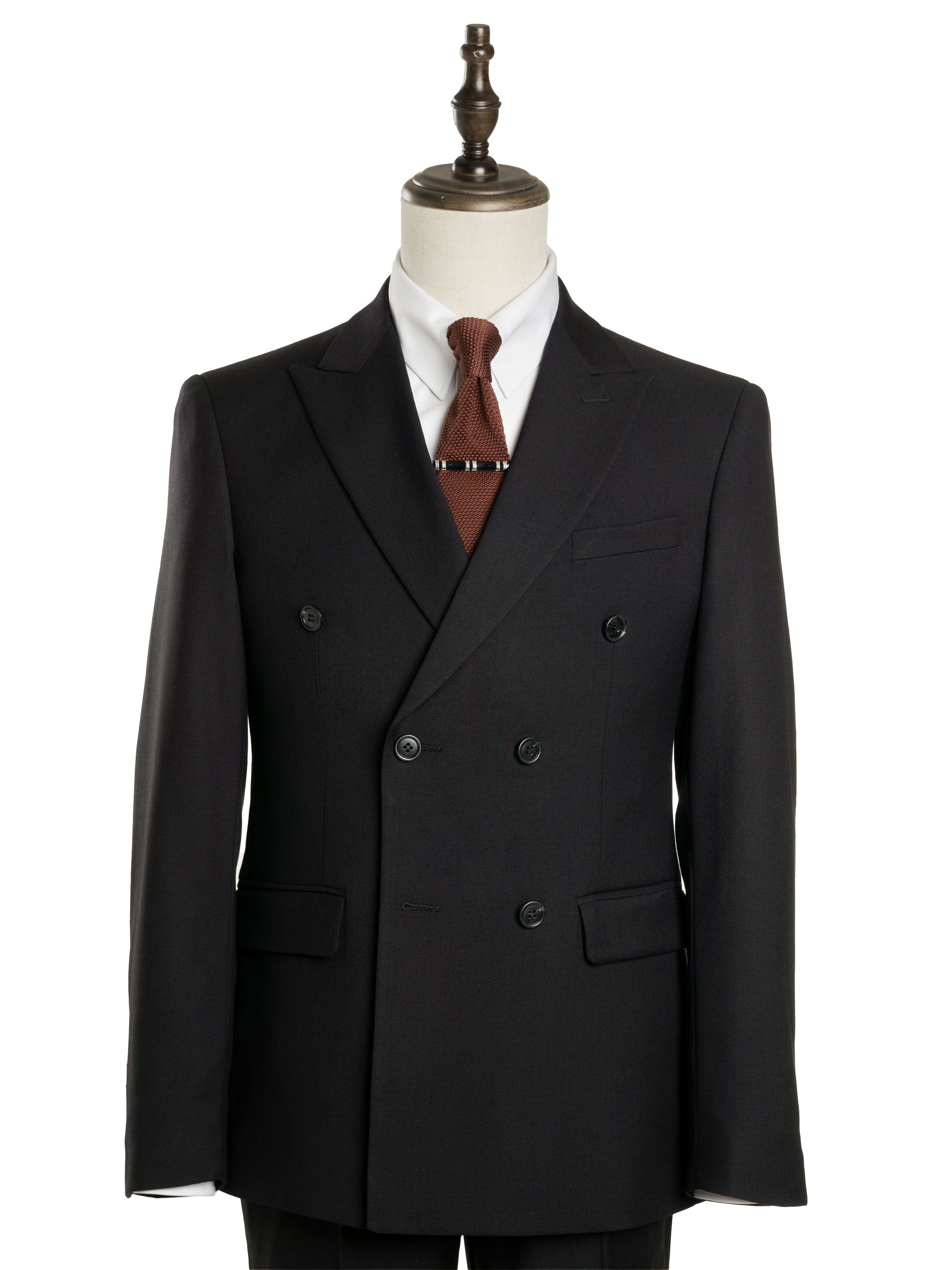 Curved Peak Lapel 3x6 Double Breasted Jacket