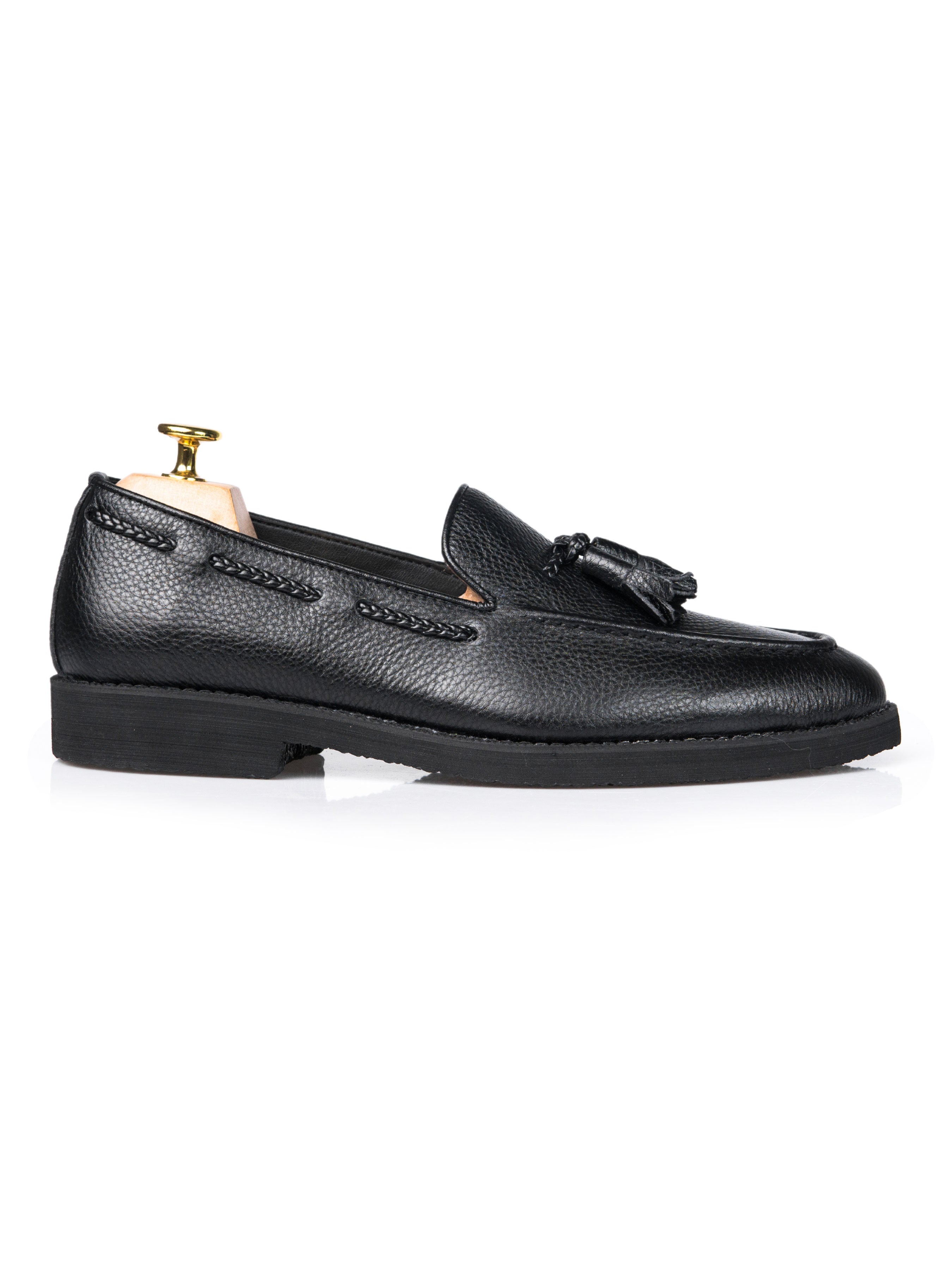 Tassel Loafer Coffee Leather Crepe Sole Zeve Shoes