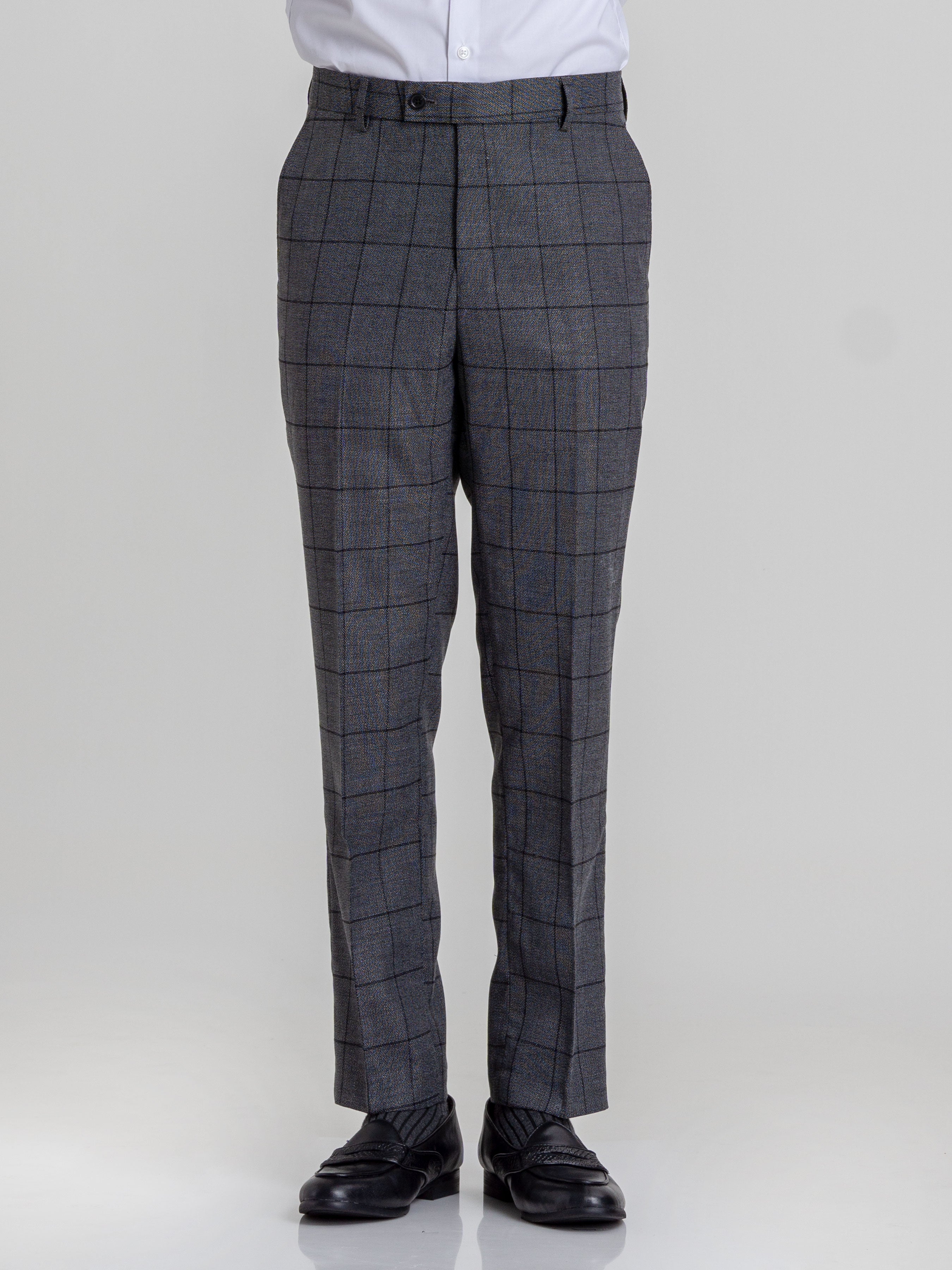 Buy Regular Trouser Pants Gray Black and Navy Blue Combo of 3