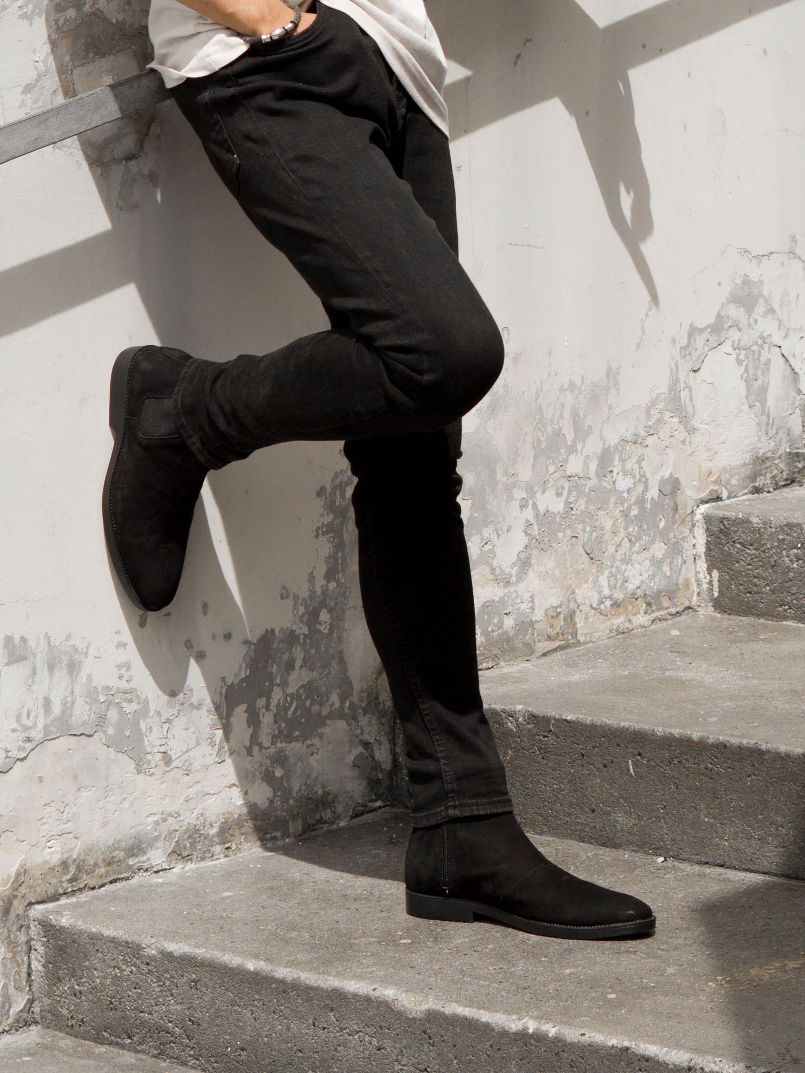Chelsea Boots - Black Nubuck Leather Sole) | Zeve
