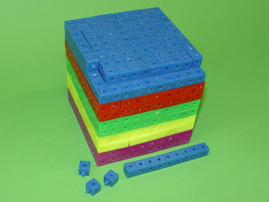 coloured plastic cubes