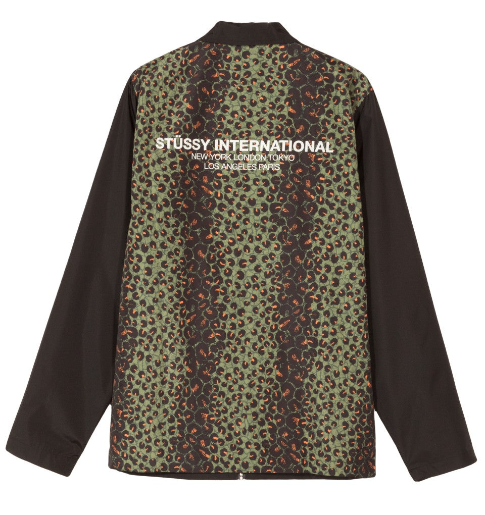 STÜSSY LEOPARD PANEL JACKET // BLACK