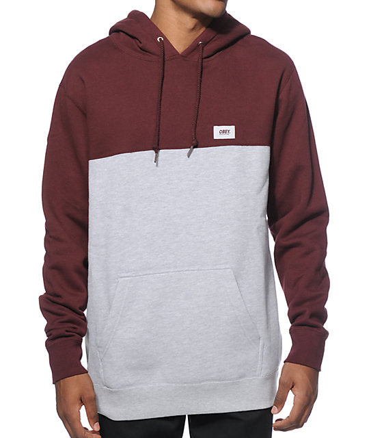 burgundy obey hoodie