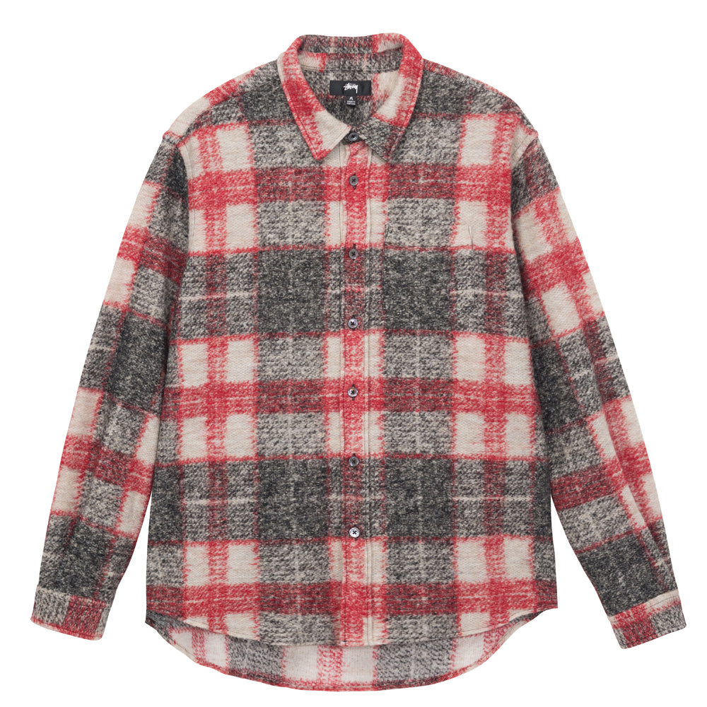 STÜSSY PAUL SHADOW PLAID ZIP SHIRT // BLACK – Collateral