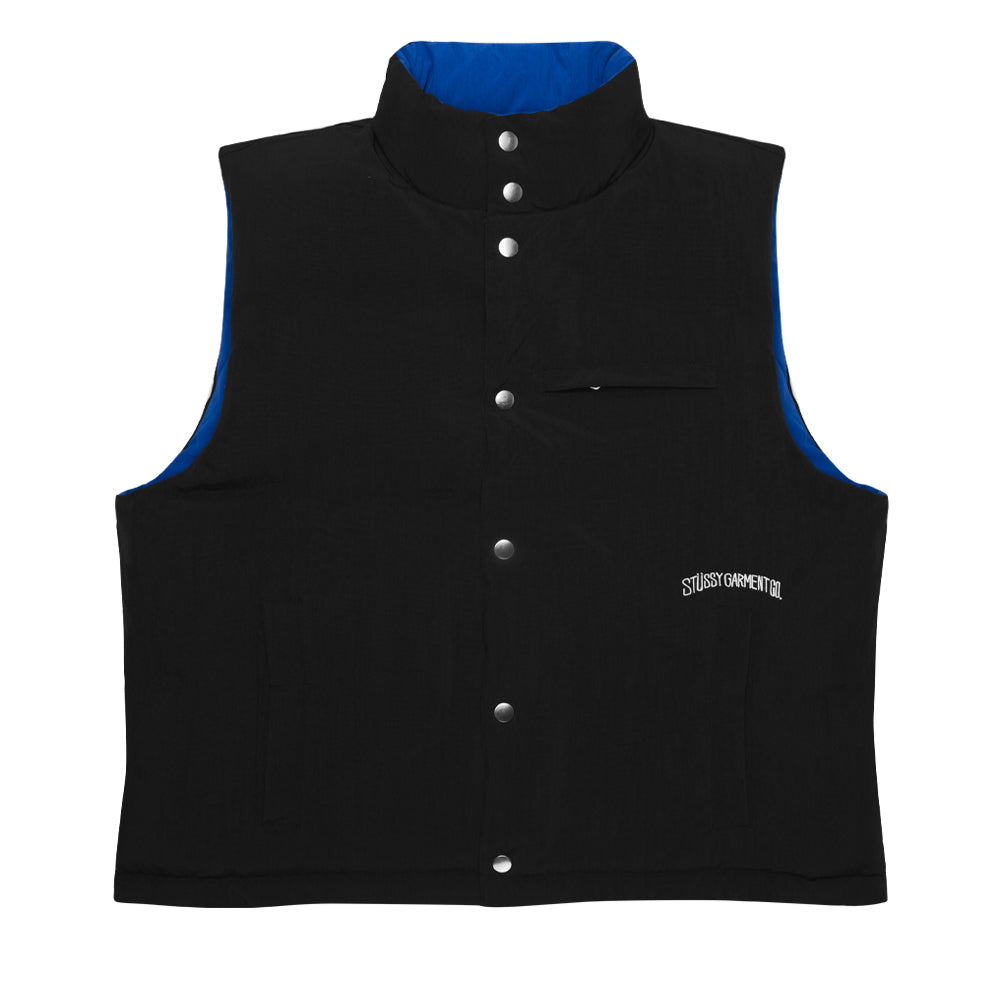 STÜSSY REVERSIBLE QUILTED VEST // COWHIDE – Collateral