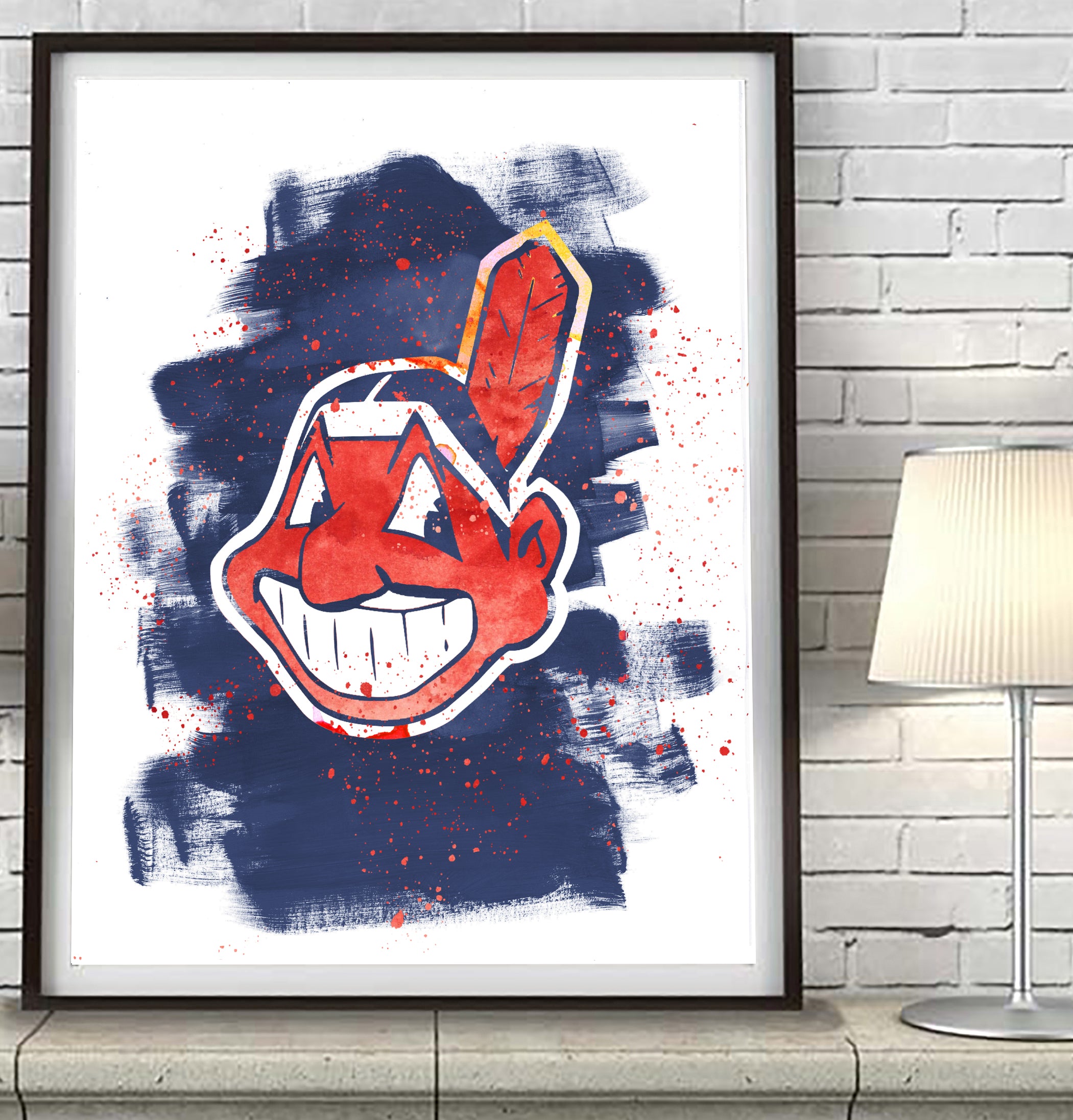 Cleveland Indians Watercolor Art Print Poster Gift Parody Art Prints