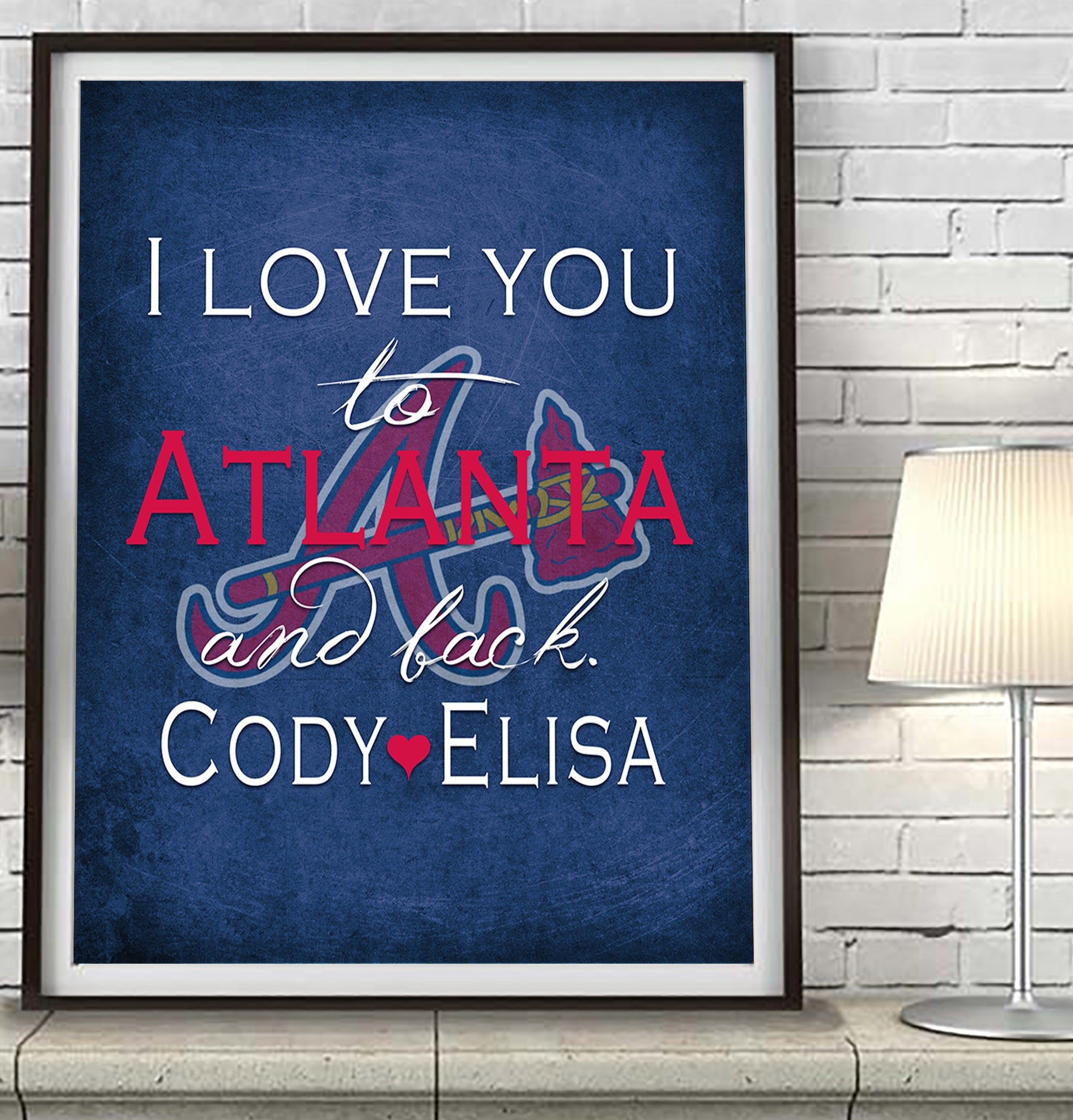 Atlanta Braves Personalized I Love You To Atlanta And Back Art Print Parody Art Prints