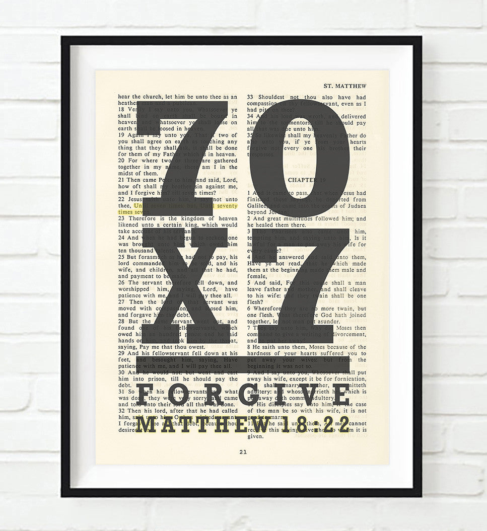 70 x 7 Matthew 1822 Bible Page ART PRINT Parody Art