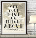 Set your mind on things above-Colossians 3:2 Bible Page ART PRINT ...