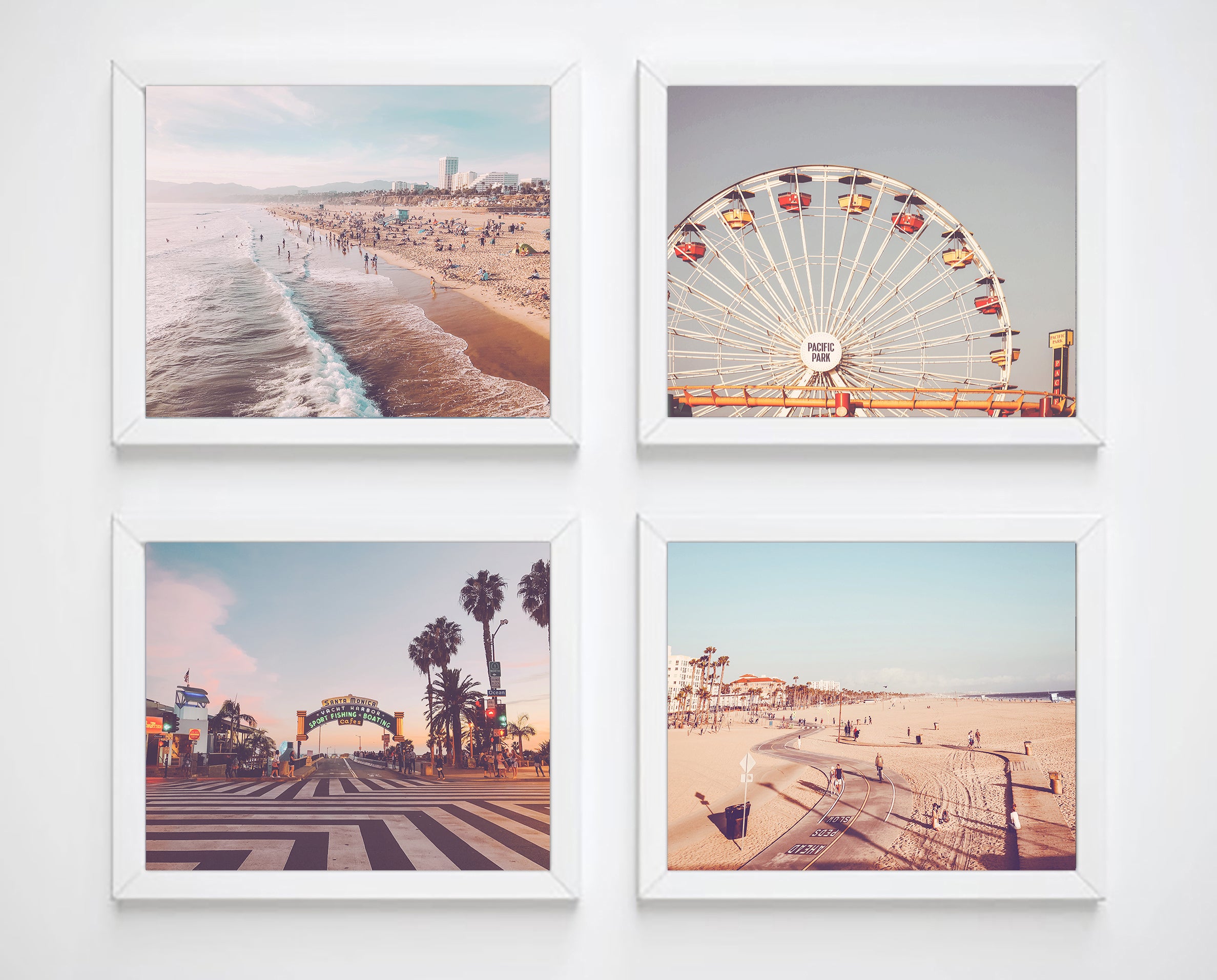 Santa Monica  Venice Beach Photography Prints, Set of 4, Coastal Wall Decor  Parody Art Prints Reviews on