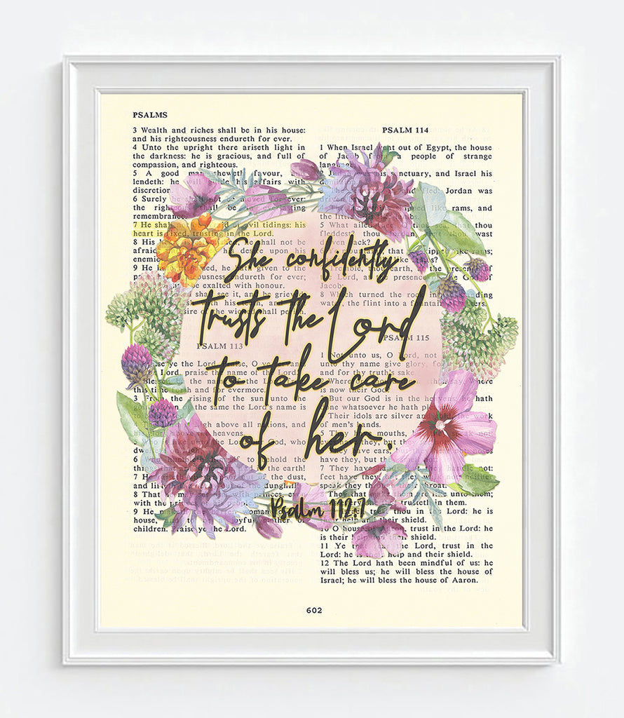 She confidently trusts in the Lord to take care of her - Psalm 112:7 - – Parody Art Prints