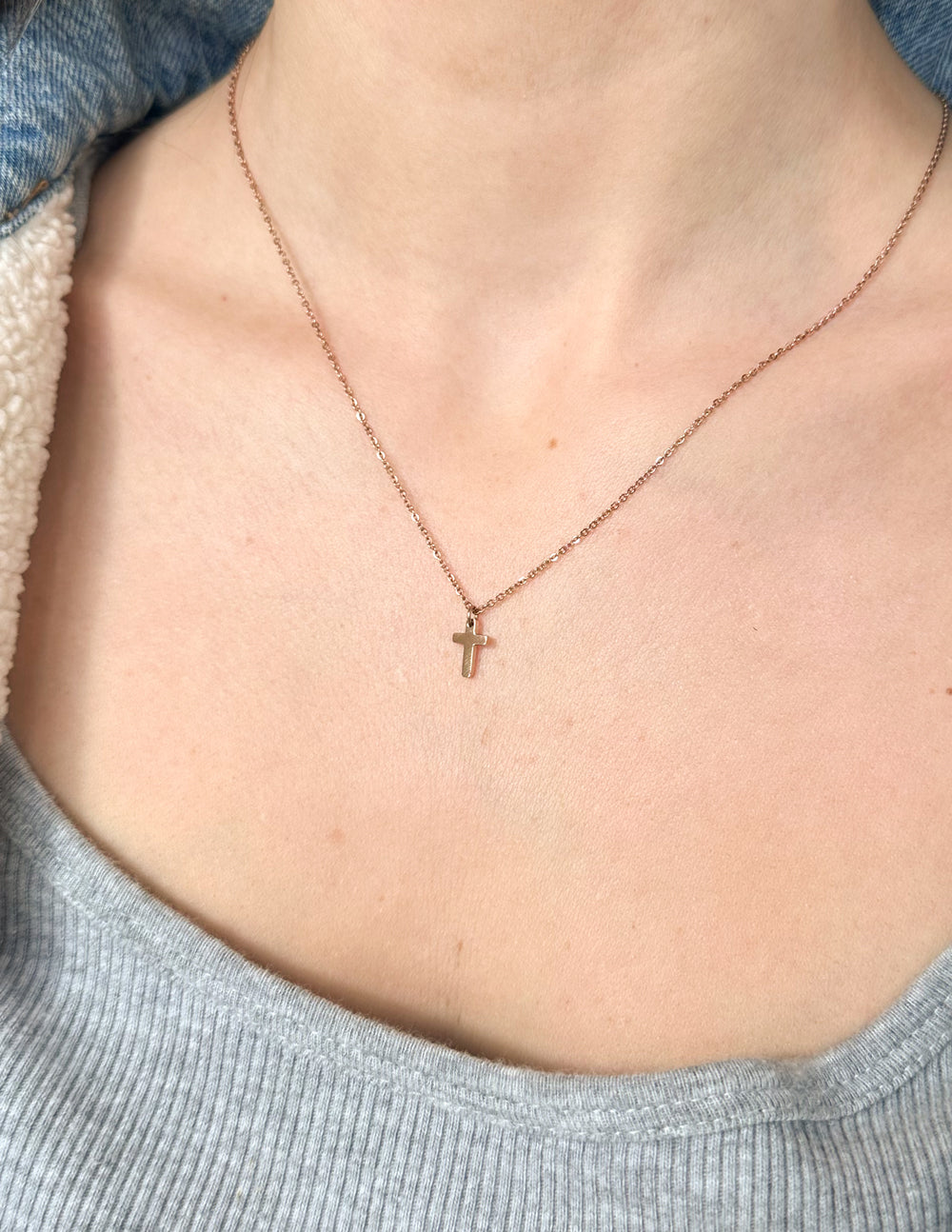 Rose Gold Cross Necklace Christian Necklaces Elevated Faith