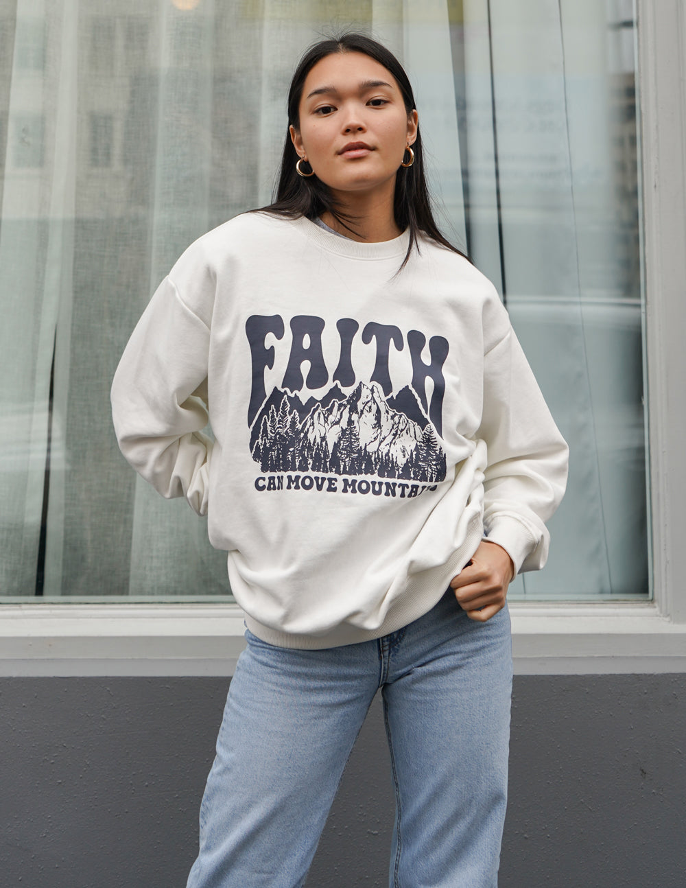 Faith Can Move Mountains Unisex Crewneck