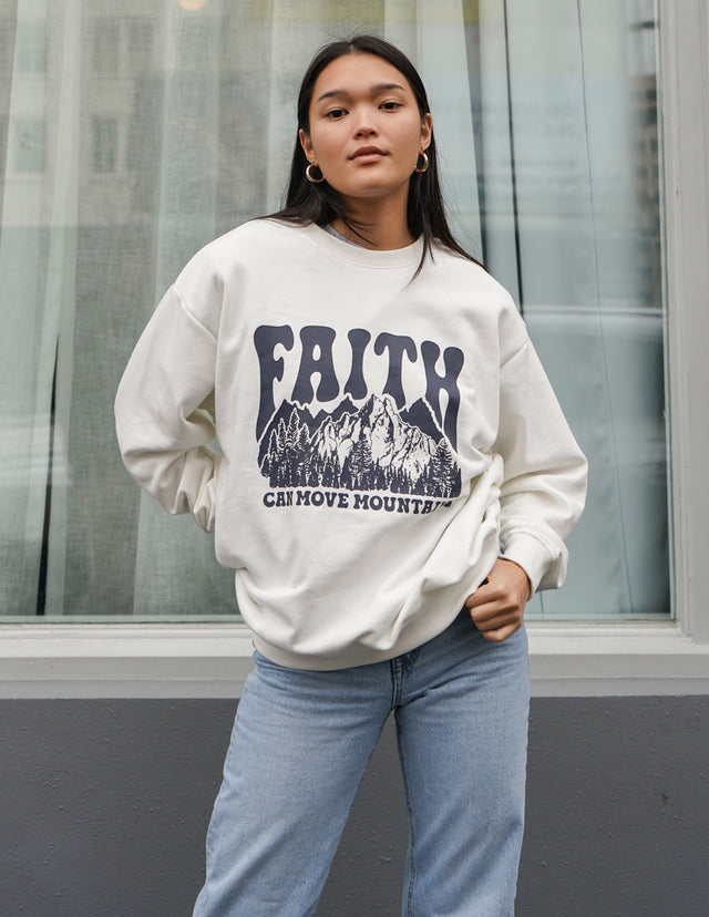 Explore Faith Can Move Mountains Unisex Crewneck on the Shop app