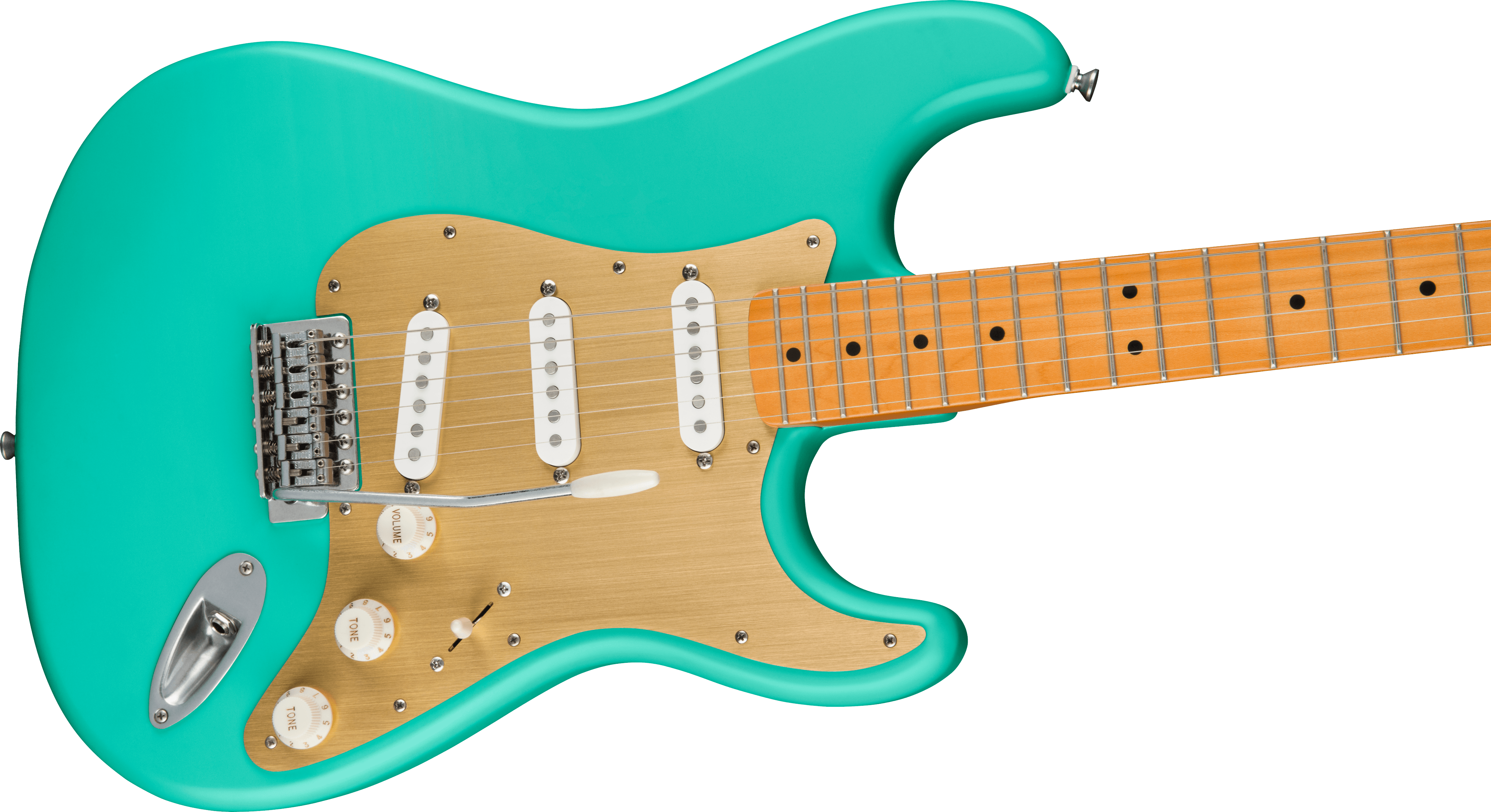 SQUIER 40th Anniversary Stratocaster Vintage Edition Maple Fingerboard Gold  Anodized Pickguard Satin Seafoam Green 0379510549