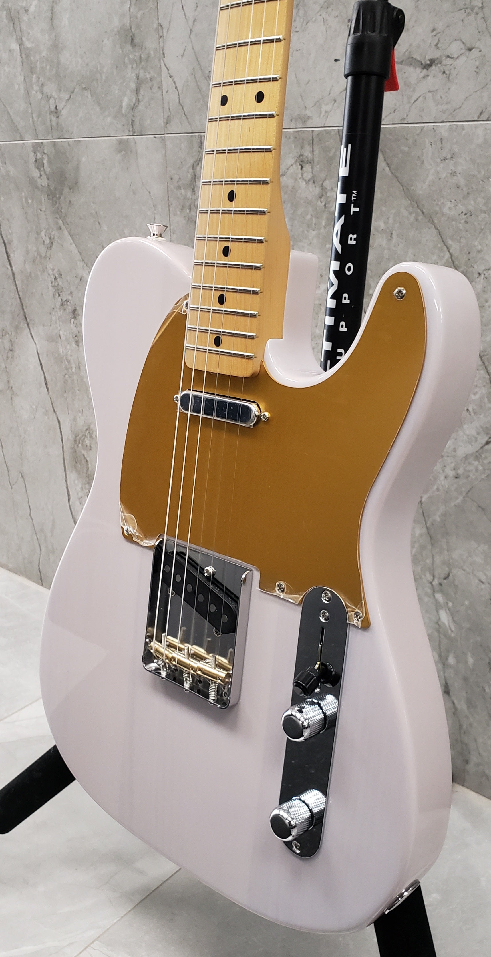 white telecaster gold pickguard