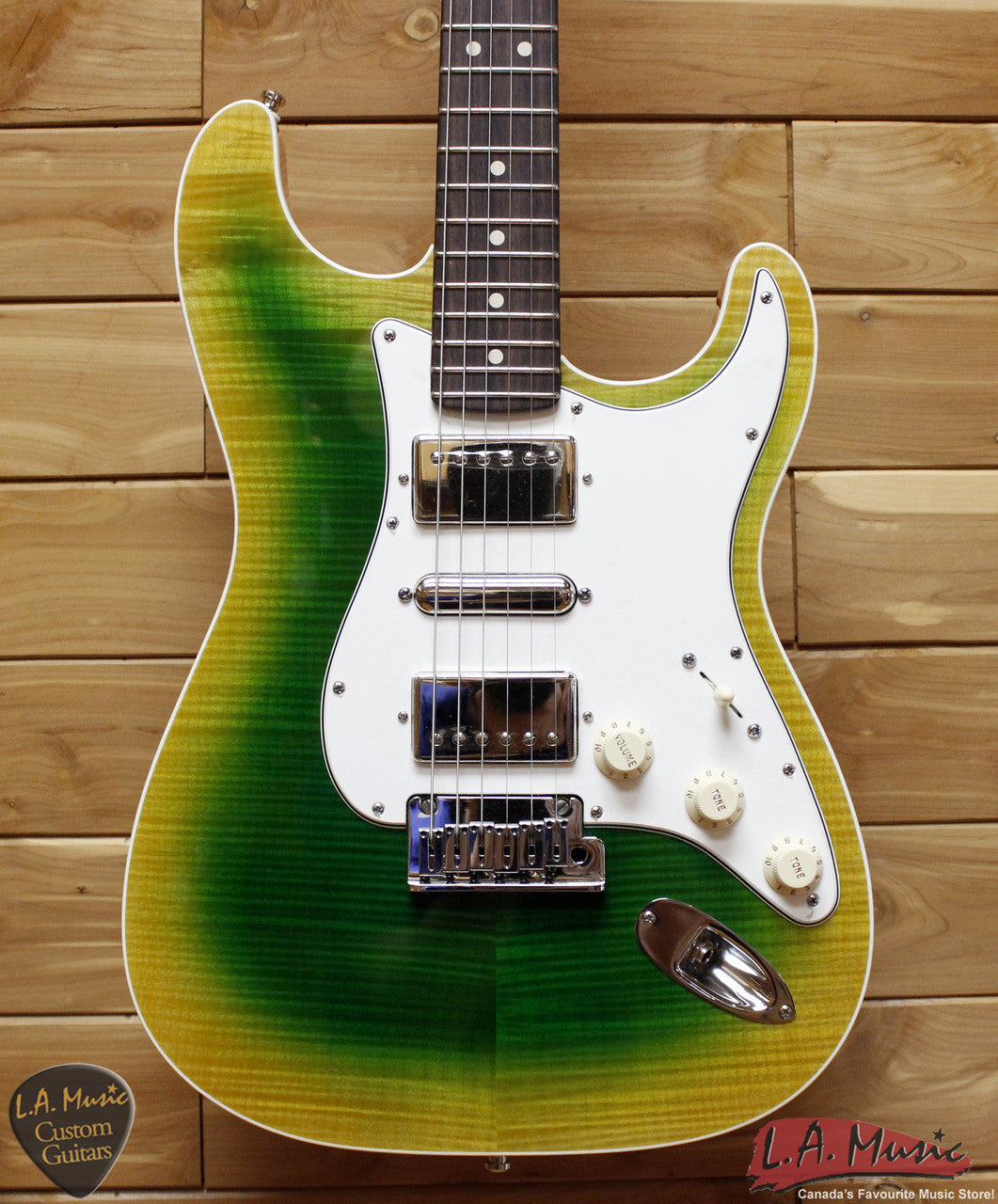 Fender Custom Shop Double Bound Slab Body HSH Stratocaster Lime Green Burst  9231006857
