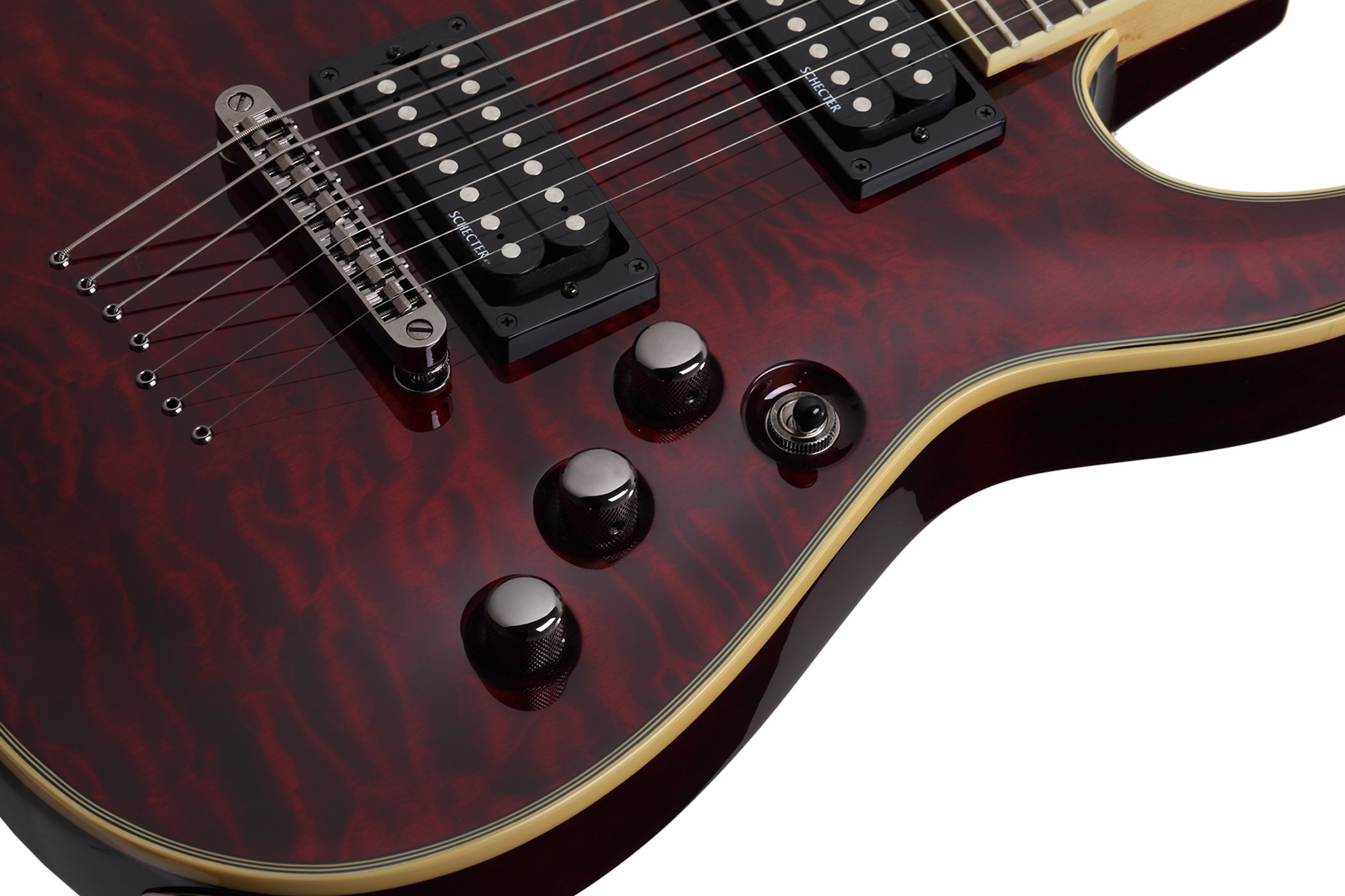 Schecter Omen Series OMEN-EXT-7-BCH Black Cherry Guitar with Schecter  Diamond Plus 2008-SHC