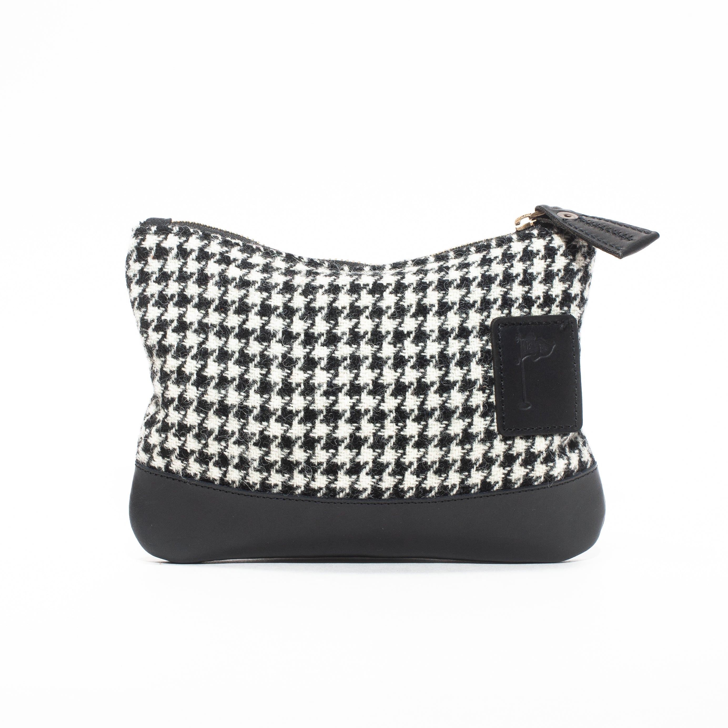 Harris Tweed Zippered Golf Valuables Field Pouch in Houndstooth