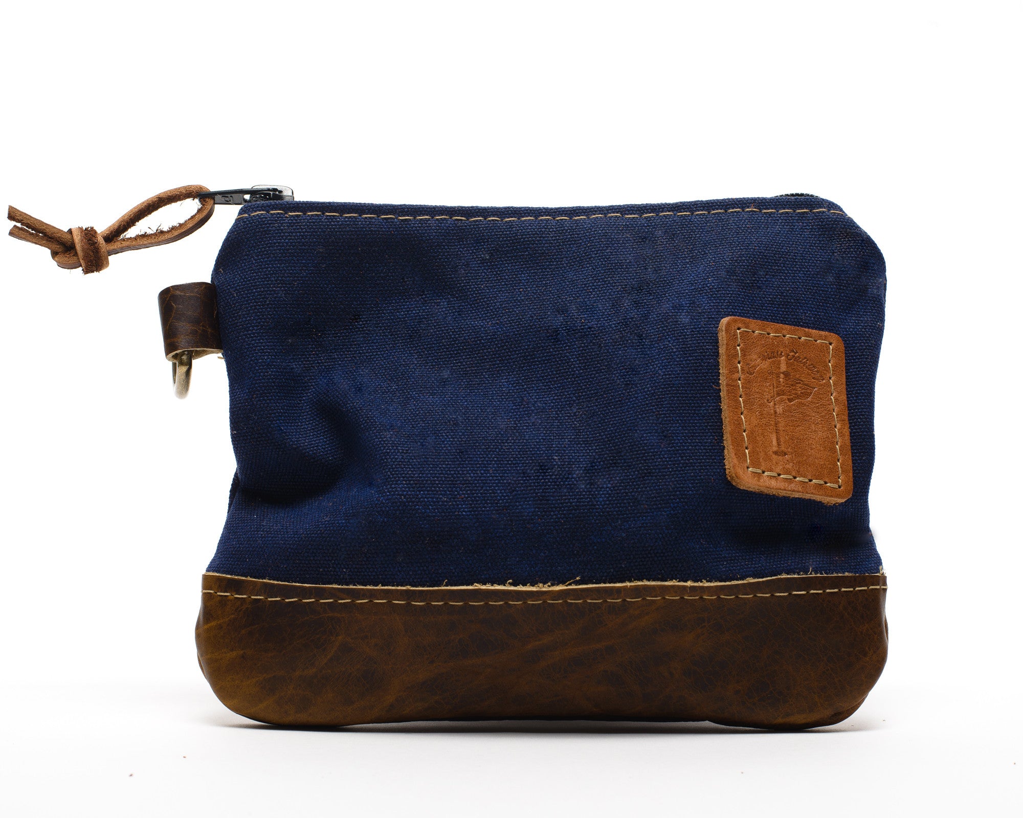 Waxed Canvas Zippered Golf Valuables Field Pouch in Navy – Bluegrass Fairway