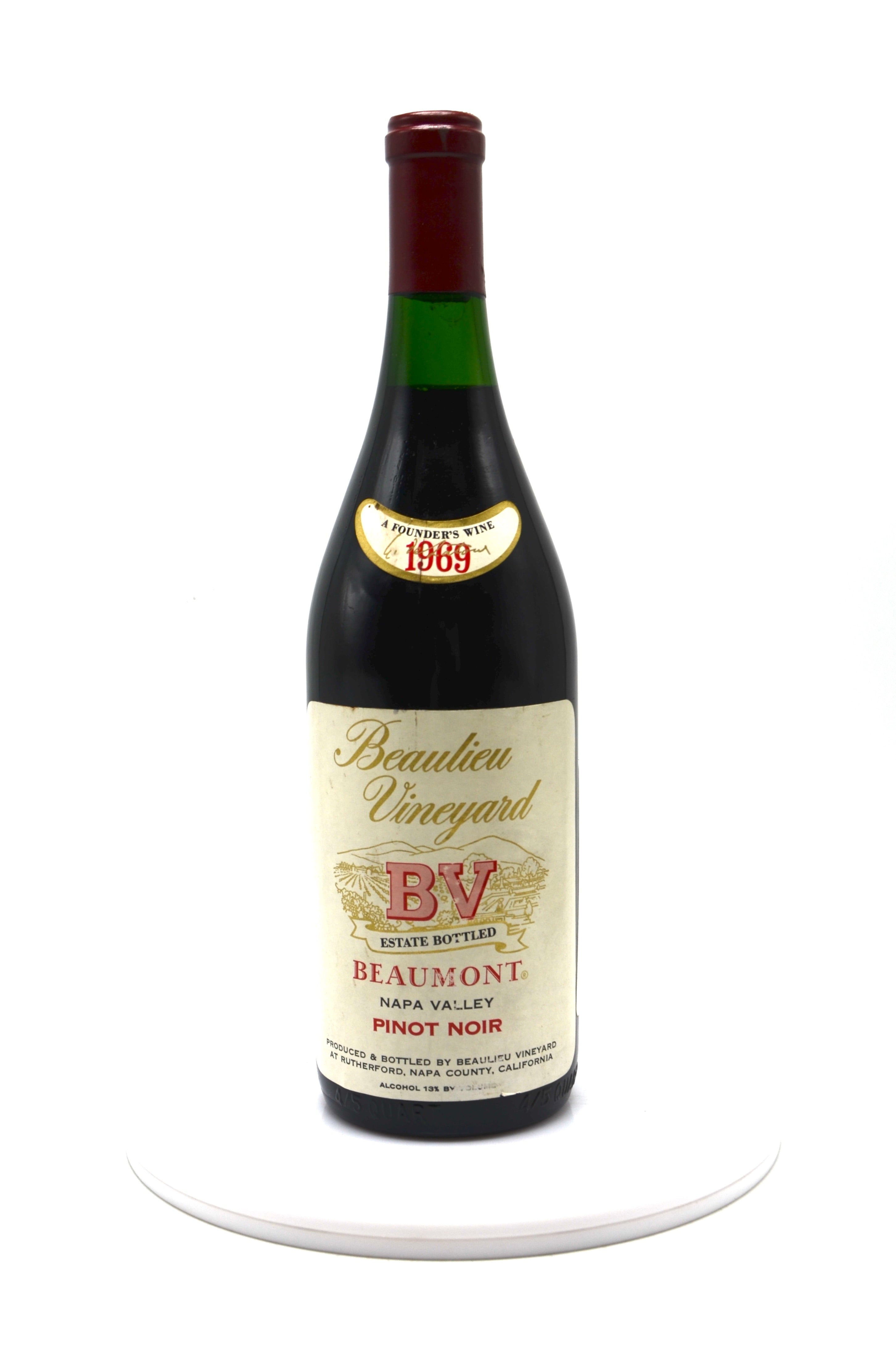 1969 Beaulieu Vineyard Pinot Noir Beaumont Napa Valley Wine