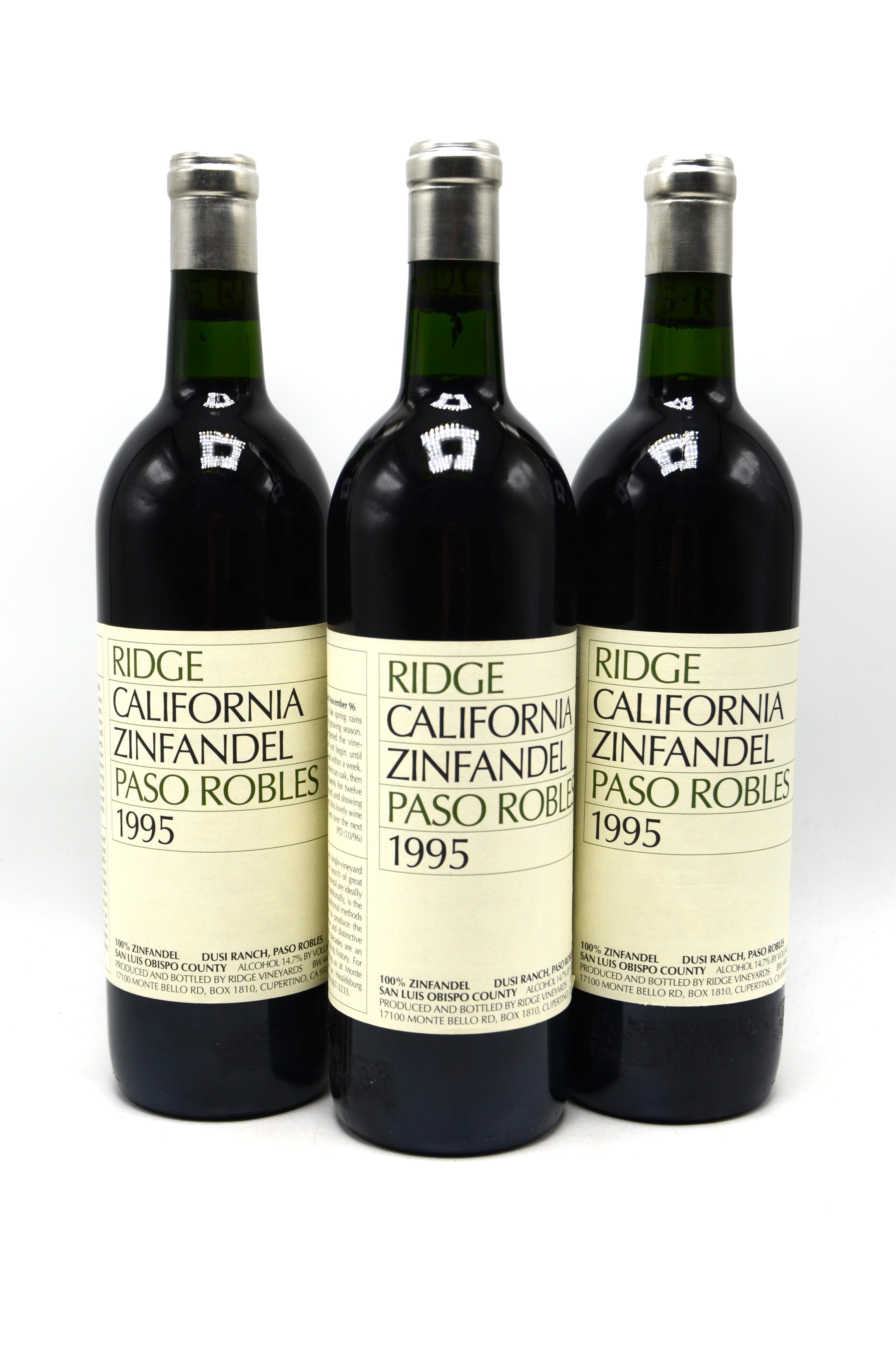 Calporn - 1995 Ridge Vineyards Zinfandel, Dusi Ranch, Paso Robles, San Luis Obis â€“  Wine Consigners Inc.