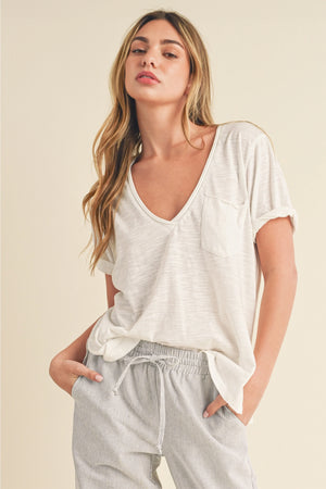Zoie V-Neck Tee Shirt - 218
