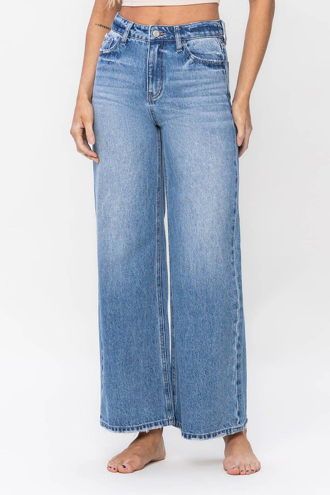 Free People Wrangler Wide Barrel Jeans - 59157925