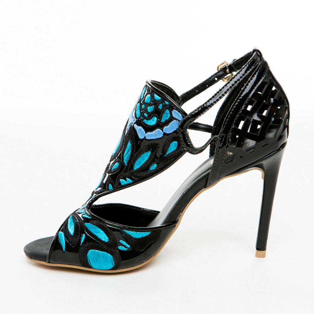 Blue Butterfly high heels Sandals