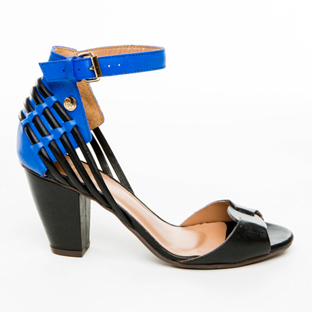 royal blue block heels