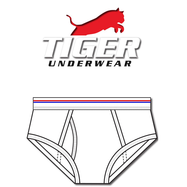Men's Red and Blue Stripe Mid-Rise Briefs | Tiger Underwear