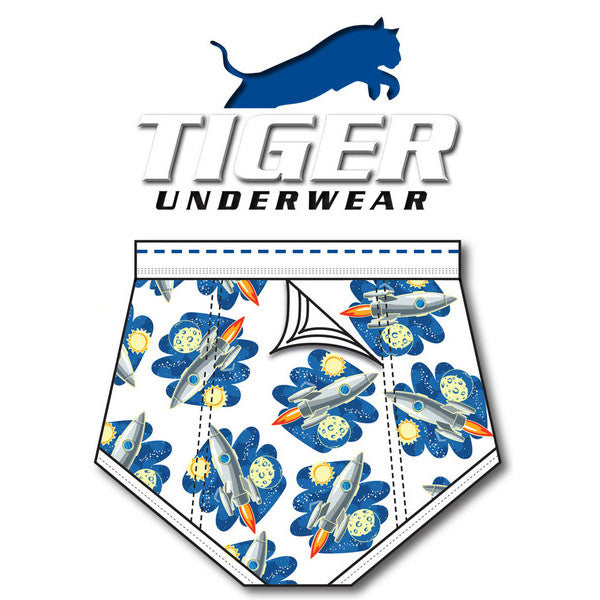 Boys Rocket Ship Print Training Brief | Tiger Underwear