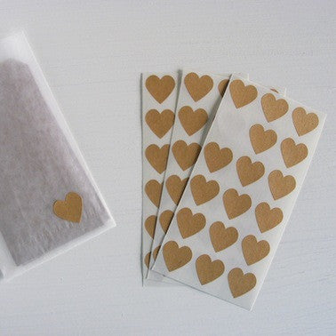 Kraft Mini Heart Stickers – Clafoutis