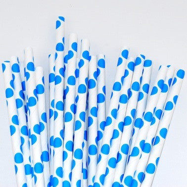 Paper Straws - Blue Dots – Clafoutis