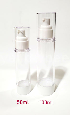 Download Clear Airless PUMP Bottle - 100ml / 3.38oz (Reusable ...