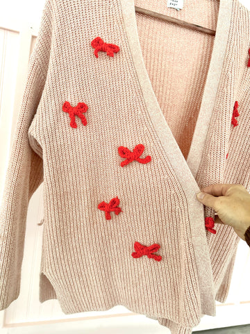 Crochet Bows on Sweater