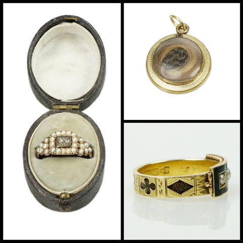 hair rings and locket victorian