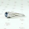 Deco Sapphire & Diamond Platinum Filigree Engagement Ring
