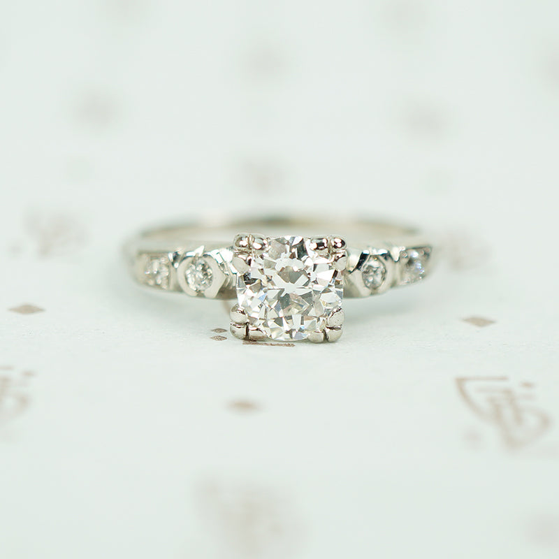 Stella Vintage Classic 1940s Diamond Engagement Ring Antoinette