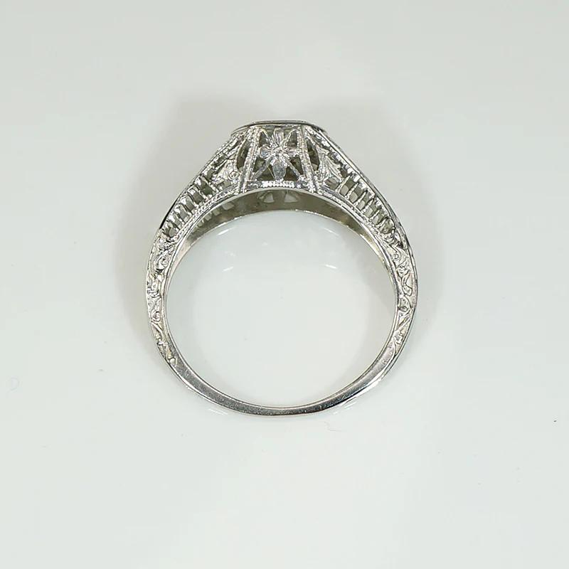 Architectural Filigree Diamond Solitaire Ring – Gem Set Love