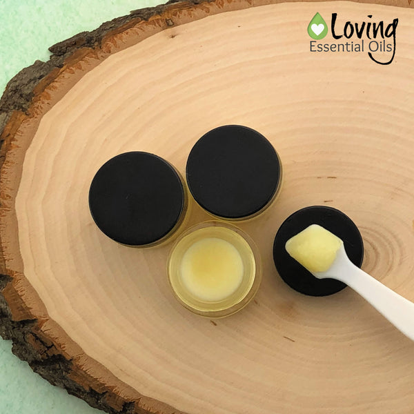 Homemade Essential Oil Lip Balm Beeswax Free - Vegan Friendly by Loving Essential Oils | Easy & simple lip balm recipe with only 3 ingredients