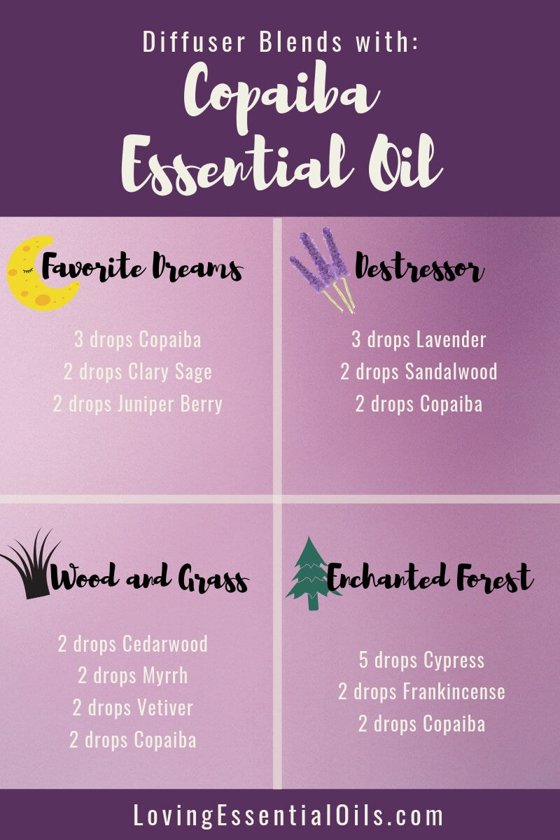 What blends well with Copaiba Essential Oil - EO Spotlight by Loving Essential Oils | Copaiba Diffuser Blends