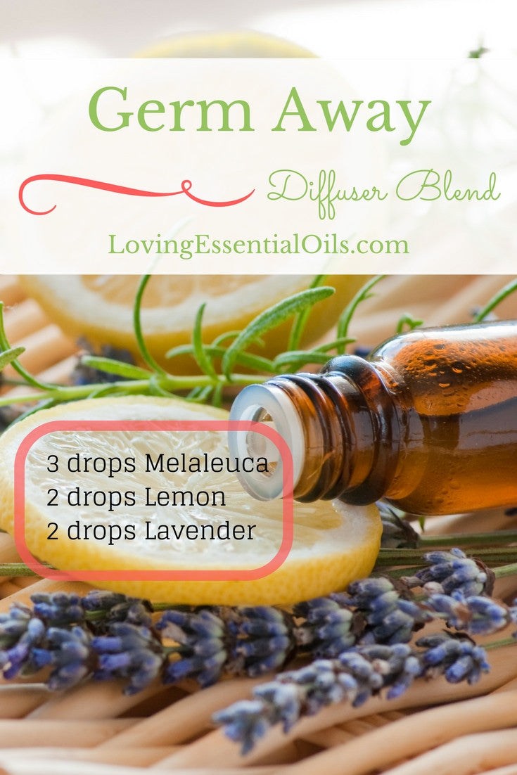 Essential oils kill bacteria in the air with this Germ Away Diffuser Blend by Loving Essential Oils