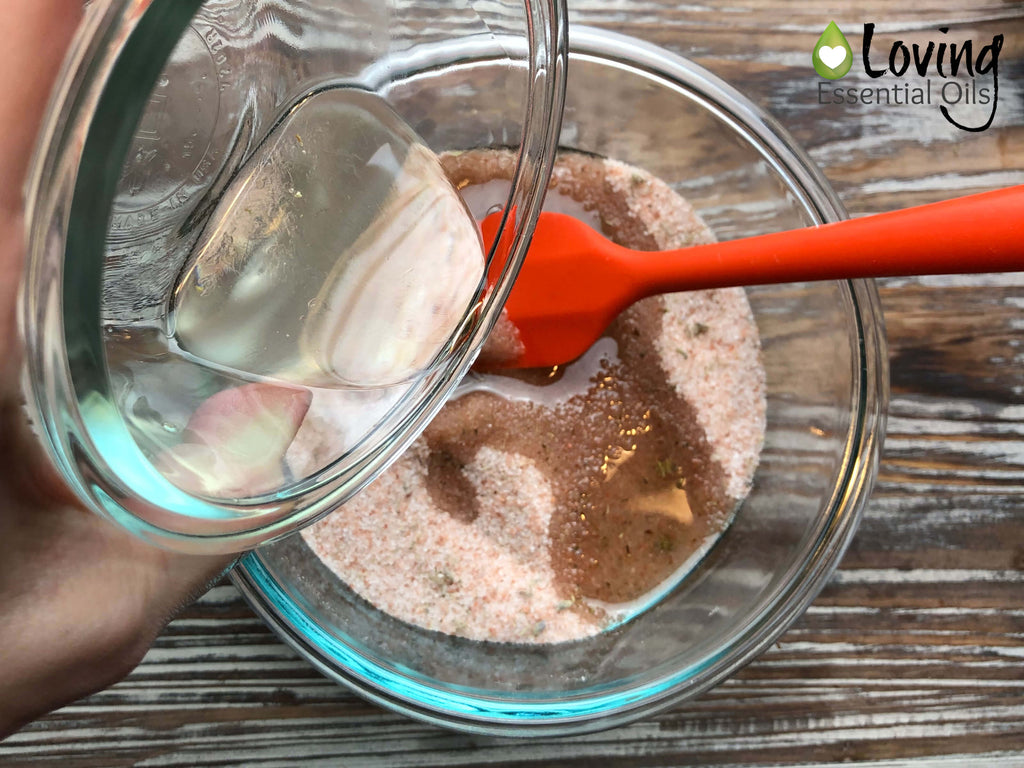 DIY Pink Himalayan Salt Scrub by Loving Essential Oils